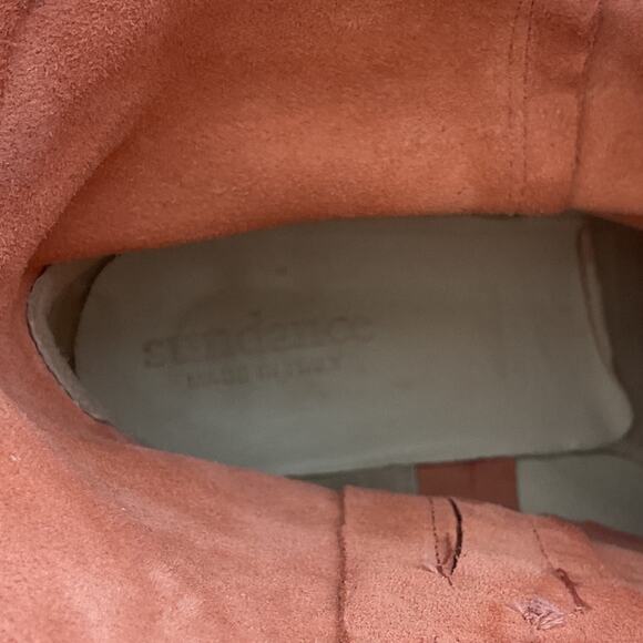 Sundance Dove Canyon Short Fringe Suede Leather Dusty Rose Heeled Western Boot - Picture 8 of 10